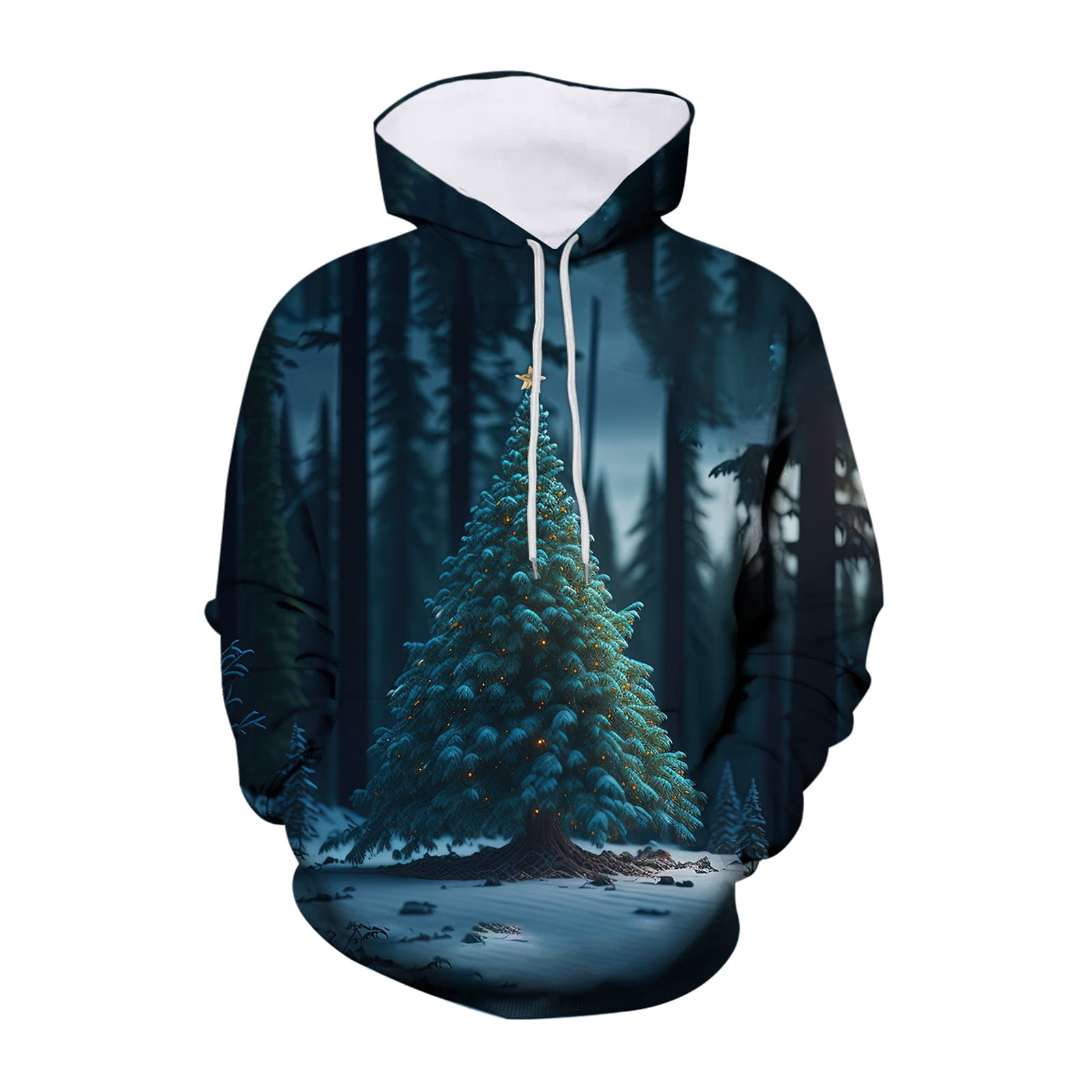 Adeawade Christmas Sweatshirts For Men Turtle Neck Christmas Tree ...