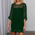 thumbnail image 1 of Adeawade Dresses For Girls Sleeveless Summer Patchwork Netting And Sequin Round Neck Fit Dress Basic Clothes 3Xl Green, 1 of 4