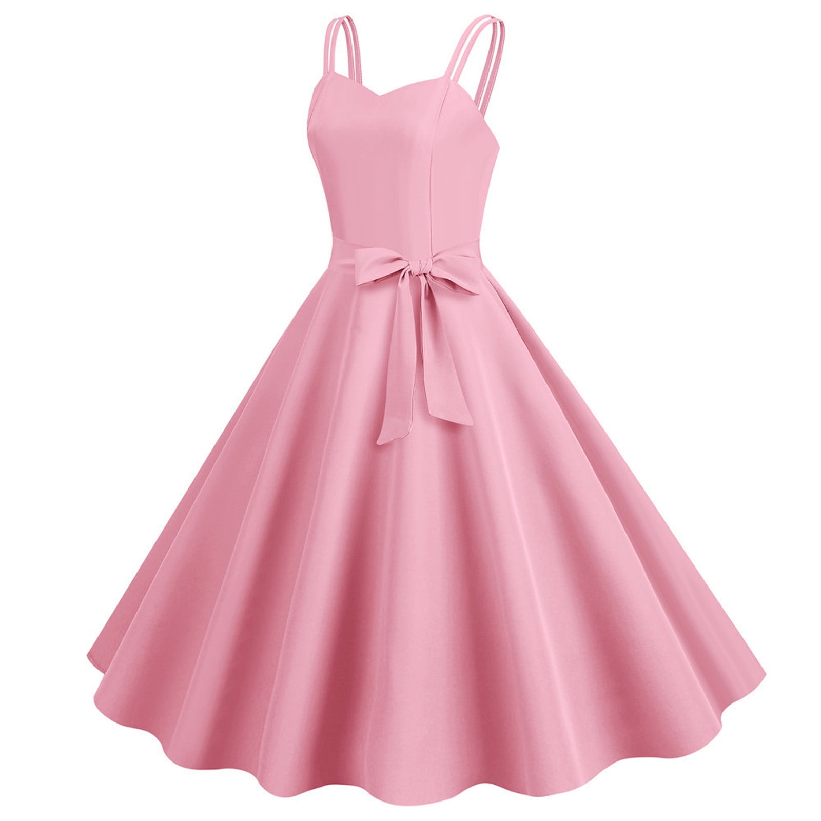 strapless open back dress Anecdote U-Neckline Knee Length Dress Hot Pink main image 1