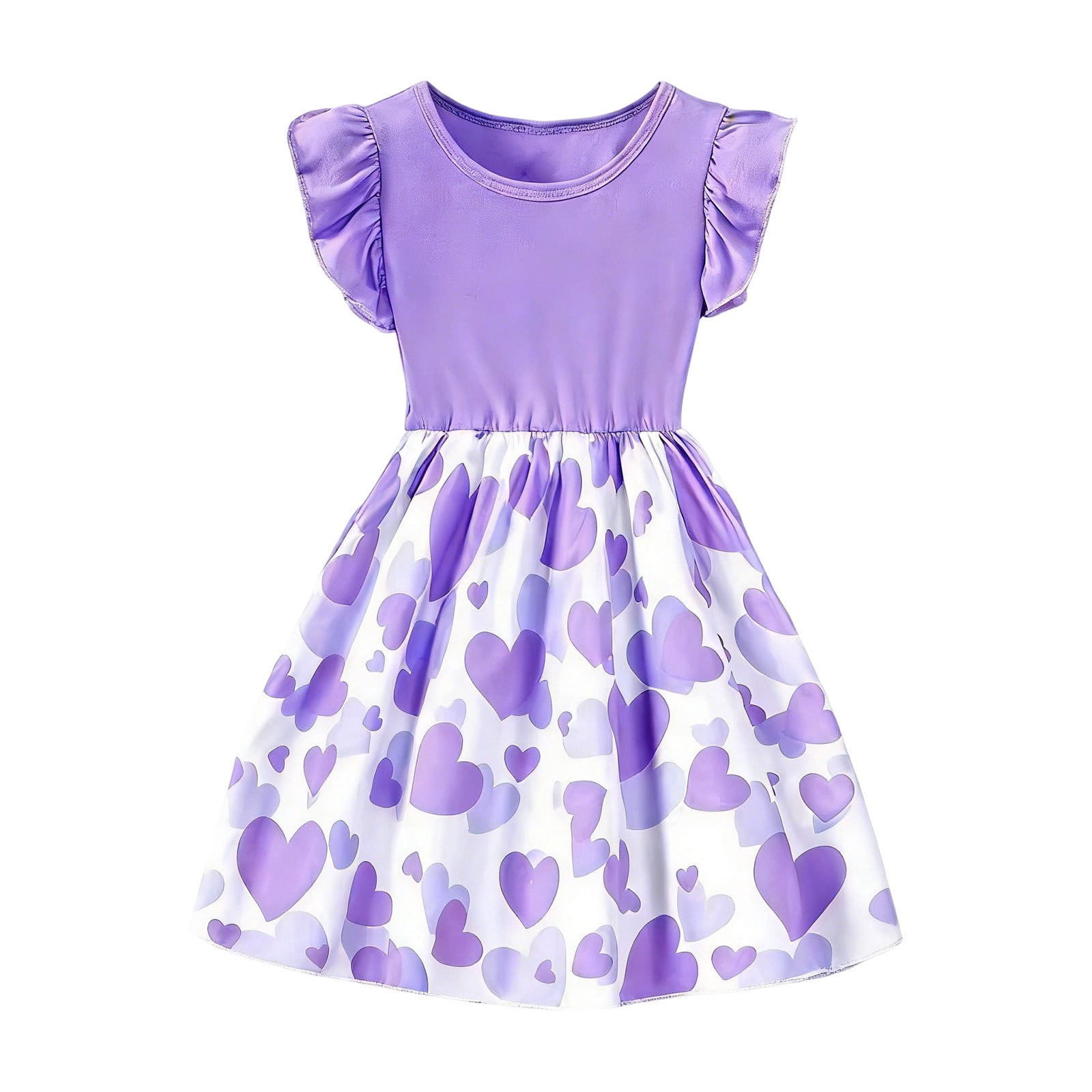 Adeawade Flower Girl Dress 7-8 Years Solid Color Puff Sleeves ...
