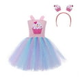 thumbnail image 1 of Adeawade Girl Dress 2-3 Years Short Sleeve Sparkling Rainbow Sequin Dress For Summer Party Birthday Party Gown With Skirt Puffy O Neck Basic Outfits Pink, 1 of 5