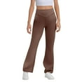 thumbnail image 1 of Adeawade Girls Uniform Pants Winter Solid Color Stretch Elastic Empire Waist Bell Bottoms With Pockets casual Trousers soft soft Brown 160, 1 of 4
