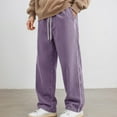 thumbnail image 1 of Adeawade Men Casual Pant Wide Leg Washed Trousers Relaxed Fit Everyday Wear Pants Mid Waist Jogger Trousers Simple Style Slacks 4Xl Purple, 1 of 3