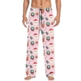 thumbnail image 1 of Adeawade Men Pants Christmas Graphic Prints Xmas Pajamas Pj Bottoms New Years Sleepwear Pants Wide Leg Slacks Drawstring Trousers With Pocket Durable Home Wear Light Pink Xl, 1 of 4