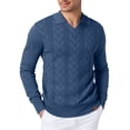 thumbnail image 1 of Adeawade Men'S Sweaters O Neck Jacquard Collar Pullover Knit Sweater Coatable Warm Textured Long Sleeve Fall Winter Season Outdoor Indoor Use Shirt Comfortable Clothes Grey Xl, 1 of 9