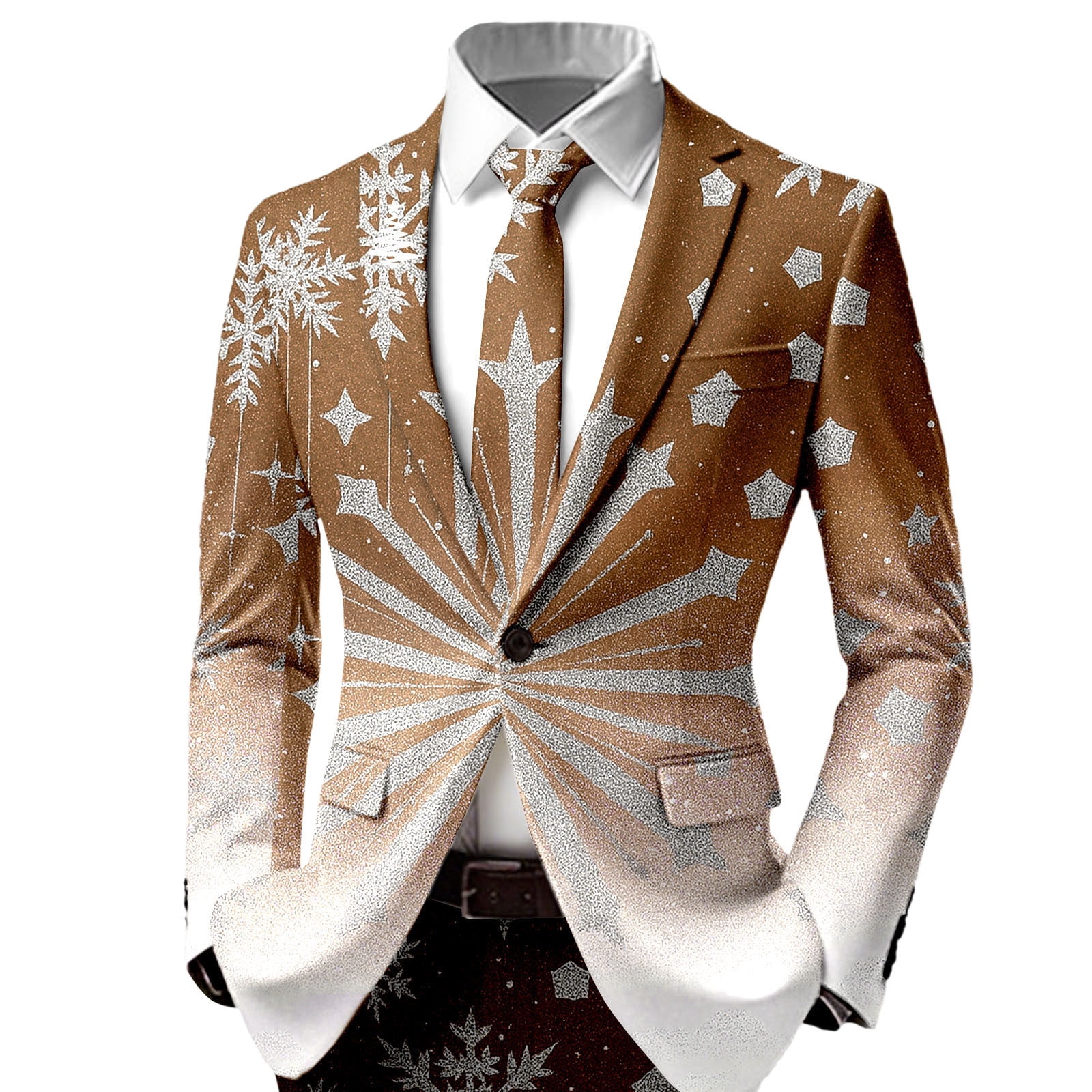 Adeawade Mens Christmas Blazers Coat Long Sleeve V-Neck Jacket ...