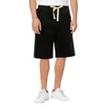 thumbnail image 1 of Adeawade Mens Elastic Waist Cargo Pants Summer Denim Shorts Loose Pocket Solid Color Slacks Leisure Wear M Black, 1 of 3