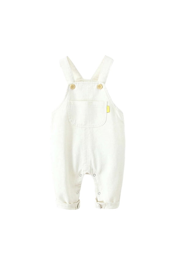 Boys Onesie 18-24 Months Crewneck Long Sleeve Denim Boys Onesie And Jumpsuit Overall For And Toddler With Easy Snap Closure Lightweight Wear White