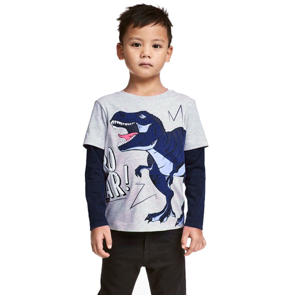 Adeawade Outfits For Boys Toddler Tops Long Baby Cartoon Sleeve T-Shirt ...