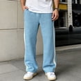 thumbnail image 1 of Adeawade Pants For Mens Wide Leg Loose Fit Pants Solid Color Pants Mid Waist Jogger Trousers Comfortable Clothes Xl Light Blue, 1 of 3