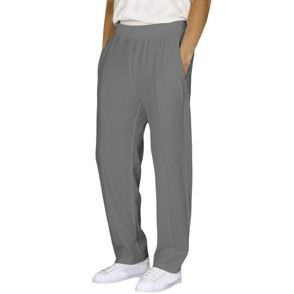 Adeawade Pants For Teen Boy Solid Color Trousers Long Pants Elastic Waist Straight Leg Slacks Adorable Wear Grey Teen