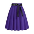 thumbnail image 1 of Adeawade Summer Skirts For Womens Solid Color High Elastic Waistband Large Swing A Line Ribbon Party Skirt Trend Wear Purple M, 1 of 3
