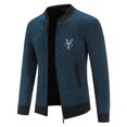 thumbnail image 1 of Adeawade Sweater Men Round Neck Male Autumn And Winter Zip Stand Long Sleeve Outdoor Knitted Shirt Relax Fit Clothes Navy 4Xl, 1 of 4