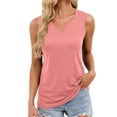 thumbnail image 1 of Adeawade T Shirts For Womens Sleeveless Tank Top Solid Color Basic Crew Neck Summer Tee Shirt For Ladies Sweet Wear Pink 2Xl, 1 of 9