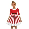 thumbnail image 1 of Adeawade Teen Girl Dresses Christmas Long Sleeve Dress Stripe Prints Crewneck Flowy Xmas Dresses Fashion Playsuit Size 11-12 Years A, 1 of 4