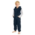 thumbnail image 1 of Adeawade Toddler Boys Onesie 14-15 Years Long Sleeve Round Neck Boys Warm Hooded Onesie Jumpsuit Winter Warm Pajamas With Color Design For Toddlers And Kids Basic Wear Navy, 1 of 4