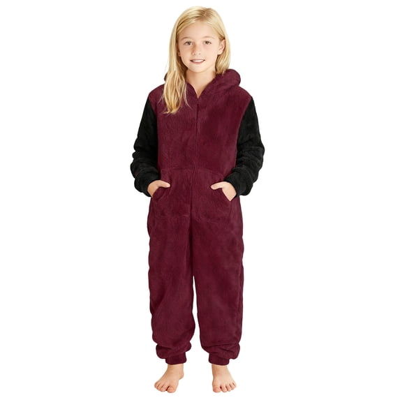 Adeawade Toddler Boys Spring Onesie 12-13 Years Long Sleeve Round Neck Boys Warm Hooded Onesie Jumpsuit Winter Warm Pajamas With Color Design For Toddlers And Kids Classic Clothes