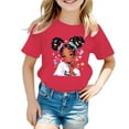 thumbnail image 1 of Adeawade Toddler Girl Tops 3-4 Years Kid Graphic Round Neck Short Sleeve Tee Summer T Shirt Fashion Girl Clother Hot Pink, 1 of 5