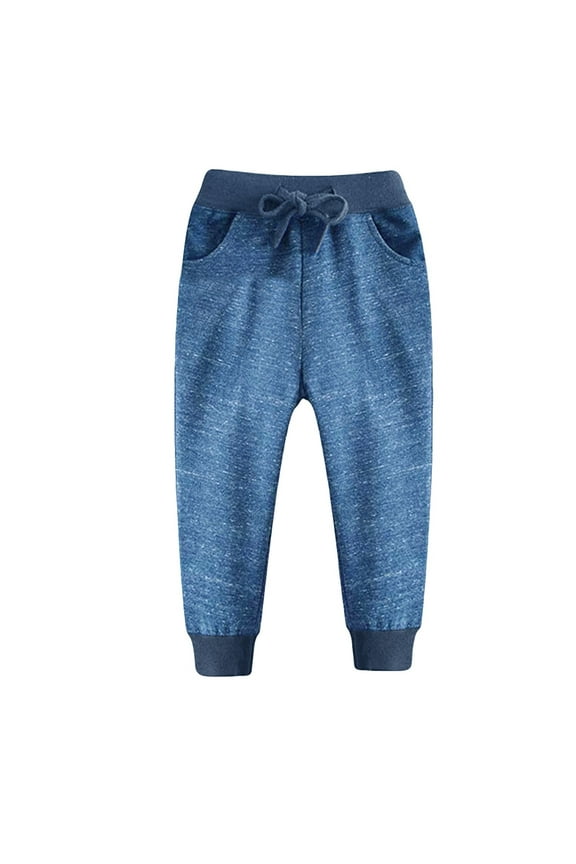 Toddler Pants For Boys 2-3 Years Sweatpants Drawstring Animal Print Elastic Waist Dinosaur Car Pajamas Pant casual Slacks Straight Leg Trousers Classic Daily Wear Dark Blue