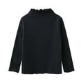 thumbnail image 1 of Adeawade Toddler Tops For Girl 4-5 Years Kids Long Sleeve Basic Inside T Shirt Tees Shirt Tops Solid Color Cloths Round Neck Blouse Fashion Playsuit Black, 1 of 5