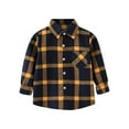 thumbnail image 1 of Adeawade Tops For Boys 7-8 Years Kids Flannel Shirt Jacket Plaid Long Sleeve Lapel Button Down Shacket Pockets Shirt Top Coat Outwear Classic Playsuit Yellow, 1 of 3