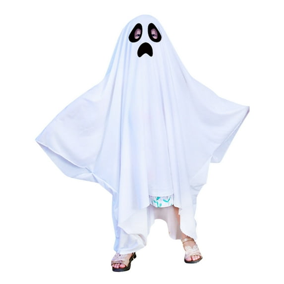 Adeawade Tops For Boys 5-9 Years Unisex Kids Hallomas Funny Face Hooded Poncho Cape Cloak Classic Outfits Black