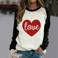 thumbnail image 1 of Adeawade Valentine'S Day Womens Tshirt Love Print Tee Loose Raglan O-Neck Long-Sleeved Sweatshirt Top Casual Clothing 2Xl Black, 1 of 3