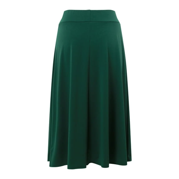 Adeawade Winter Skirts For Women Solid Color Flare Midi Pull On Closure Skirt Mid Waist Flowy Long Skirts Basic Classic Daily Wear F M