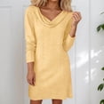 thumbnail image 1 of Adeawade Women'S Dresses Solid Color Dress With Ruffled Collar Shoulder Sleeve Long Sleeves Loose And Style Classic Wear M Yellow, 1 of 3