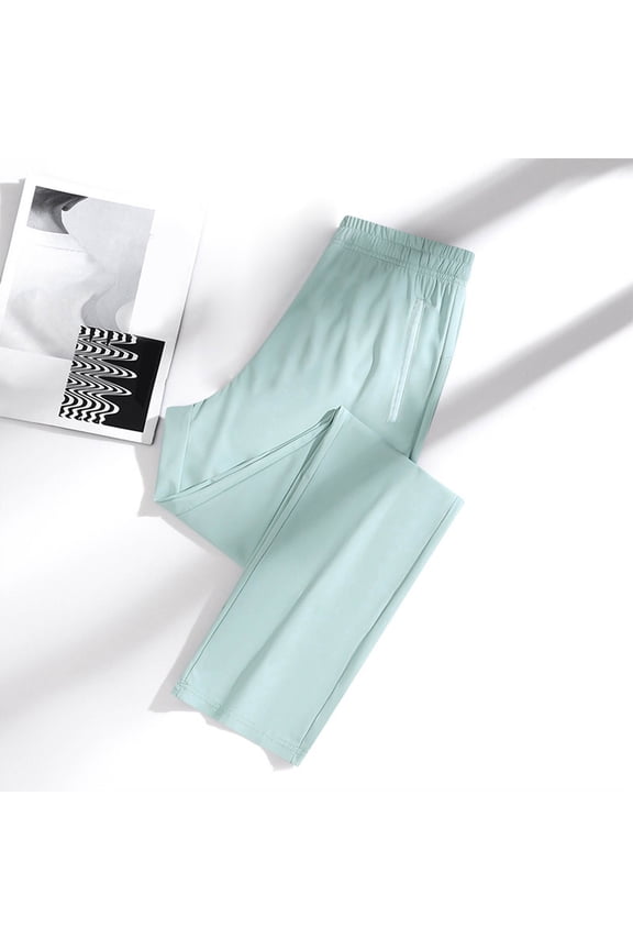 Women Trousers Long Legging Floral Print Elastic Waistband Daily Sanitary Sweat Pant High Waist Trousers Classic Pants Xl Mint Green