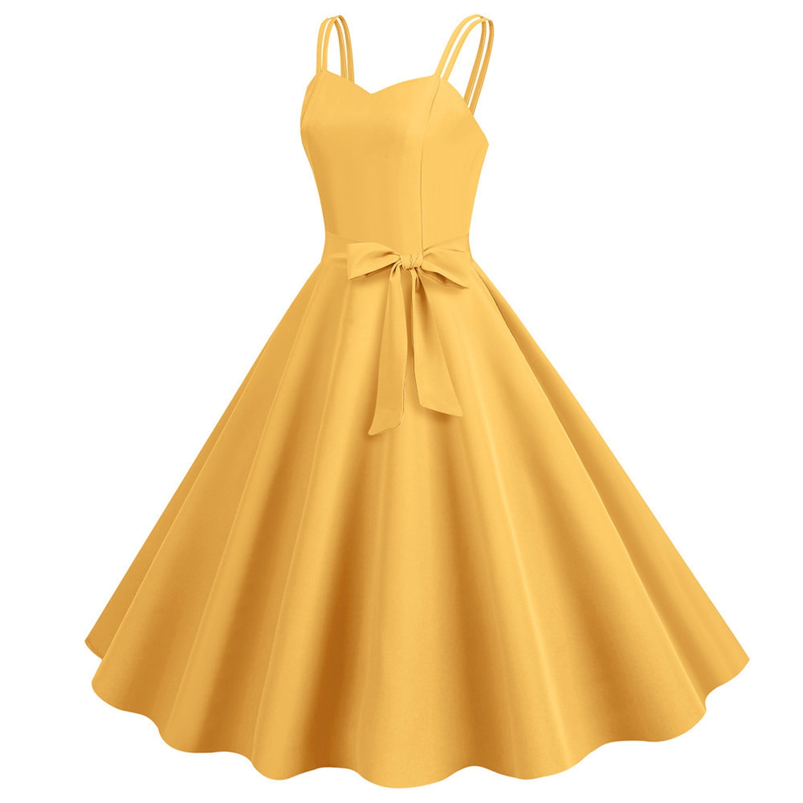 leather yellow dress City Mini Dress Butter - Leather