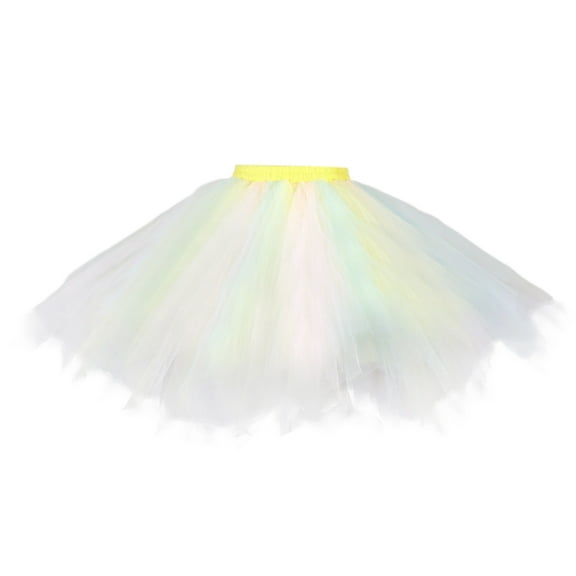 Adeawade Womens Fall Skirts Christmas Tutu Ballet Skirts Dance Party Patchwork Skirt Holiday Party Skirts Simple Style Retro Clothes White Xl