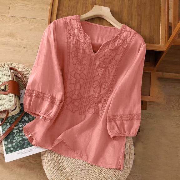 Adeawade Womens T Shirts Short Sleeve Solid Color Blouse Crewneck Classic Tee Daily Wear 3Xl Red