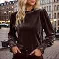 thumbnail image 1 of Adeawade Womens Tops Crewneck Long Sleeve Loose Fit Solid Color Fashion Tee Clothing Xl Coffee, 1 of 4