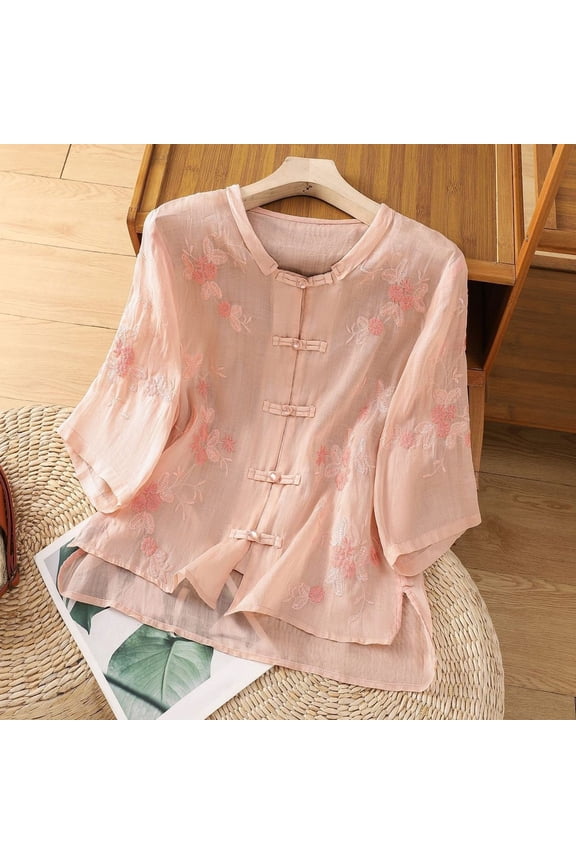 Womens Tops Long Sleeve Crewneck Blouse Solid Color Basic Tee Clothes L Pink