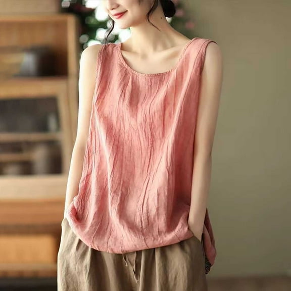 Adeawade Womens Tops Round Neck Long Sleeve Loose Fit Solid Color Fashion Tee Clothing Xl Pink