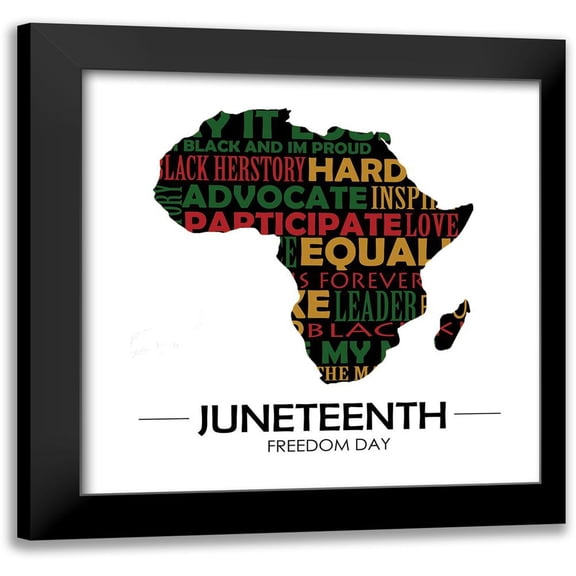 Adebowale 12x12 Black Modern Framed Museum Art Print Titled - Juneteenth Pride