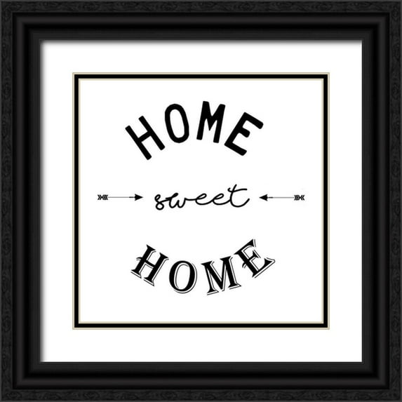 Adebowale 20x20 Black Ornate Wood Framed with Double Matting Museum Art Print Titled - Home Sweet Home