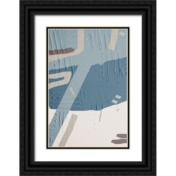 Adebowale 23x32 Black Ornate Wood Framed with Double Matting Museum Art Print Titled - Blue Rivers