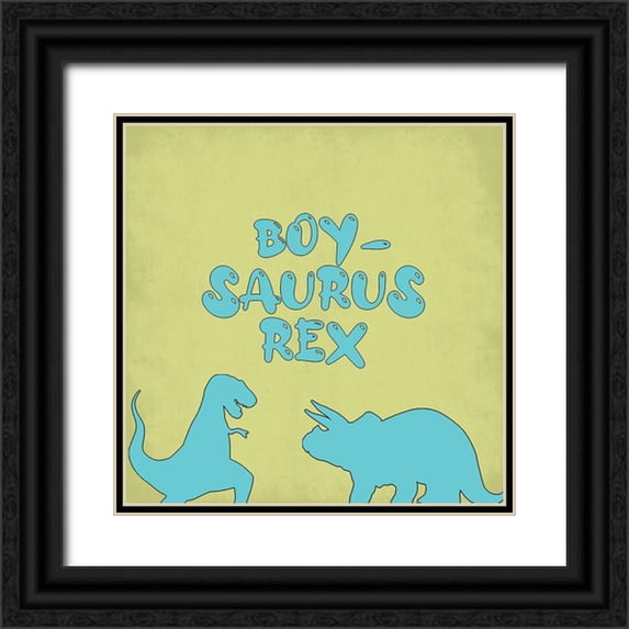 Adebowale 26x26 Black Ornate Wood Framed with Double Matting Museum Art Print Titled - Boysaurus Rex