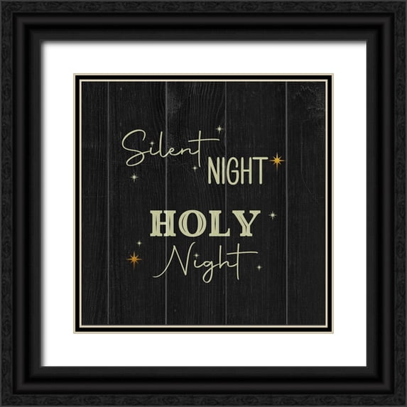 Adebowale 26x26 Black Ornate Wood Framed with Double Matting Museum Art Print Titled - Silent Night
