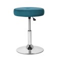 thumbnail image 1 of Adeco  Adjustable Velvet Round Ottoman Swivel Vanity Stool Makeup Chair Teal, 1 of 7