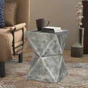 Adeco  Concrete Accent Table Modern Outdoor Side Table Grey