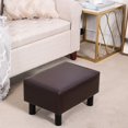 thumbnail image 1 of Adeco  Footstool Ottoman Faux Leather Foot Rest Stool Brown Faux Leather Faux Leather, 1 of 8