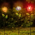 thumbnail image 1 of Adeco  Set of 3 Solar LED Metal Flowers Garden Stakes, 1 of 8