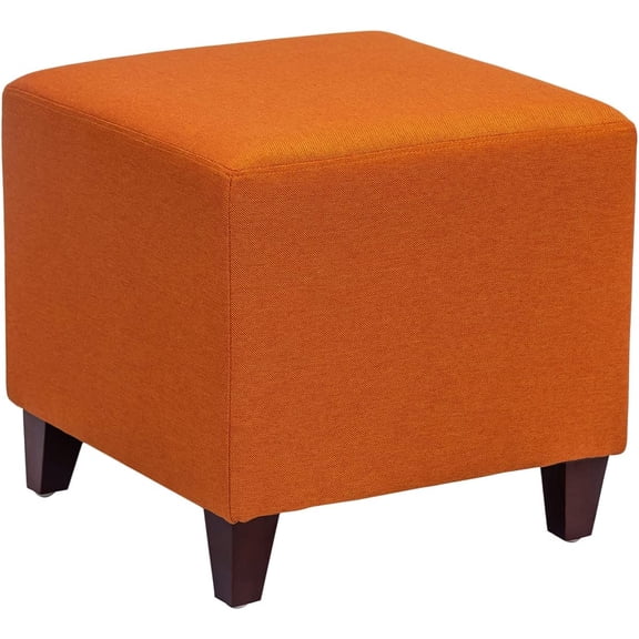 Adeco Simple British Style Cube Ottoman Footstool, 16x16x16