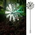 thumbnail image 1 of Adeco  Solar Metal Wind Spinner Garden Stake with LED Lights, 1 of 5