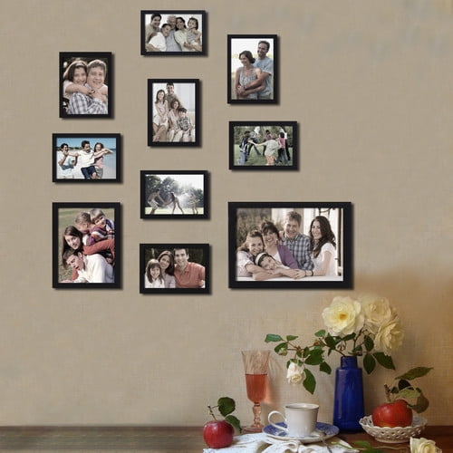 Classic Black Wood 10-Piece Collage Picture Frame Set