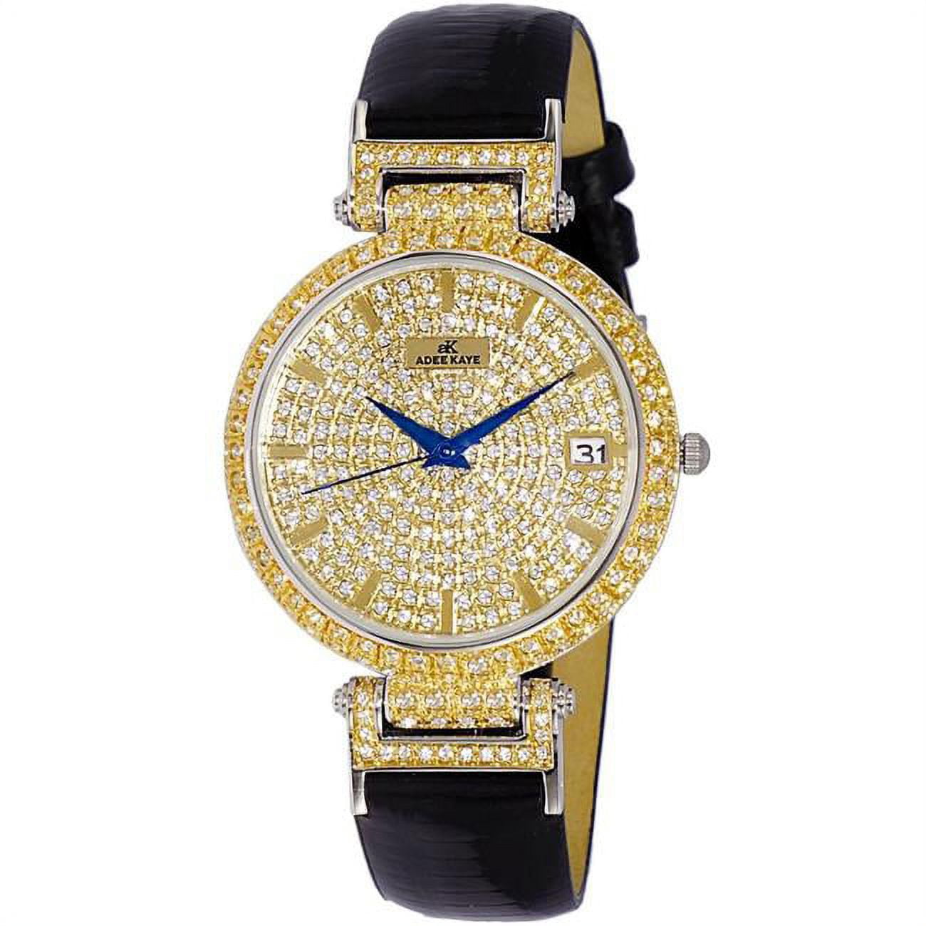 Adee Kaye Embellish Collection Crystal Accents Pave Dial Quartz Womens Watch Blue Walmart