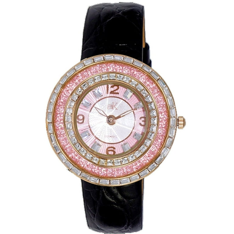 Adee Kaye Womens Rose Gold Dial Watch AK2116 LPK Leather Strap Waterproof Walmart